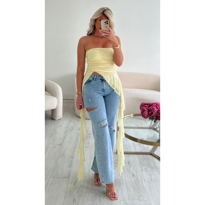 Jeans bleu troué