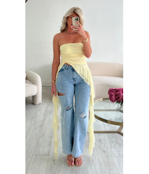 Jeans bleu troué