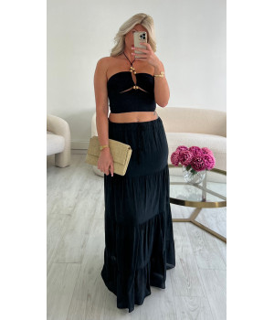 Jupe longue coton black