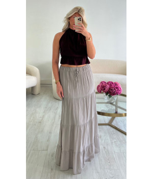 Jupe longue coton mocca