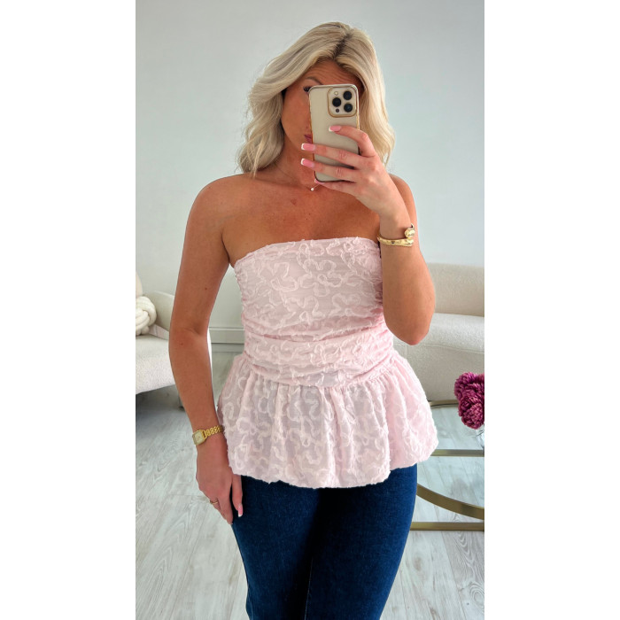 Top bustier rose