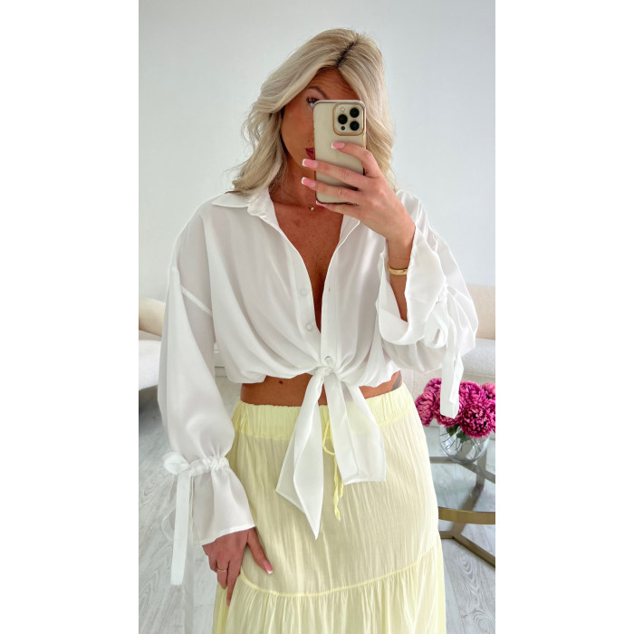 Chemise noeud blanche