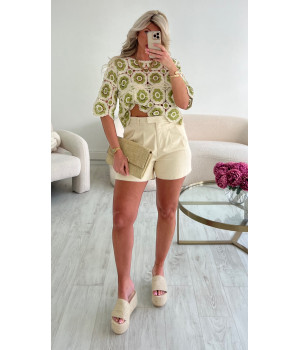 kaki crochet top