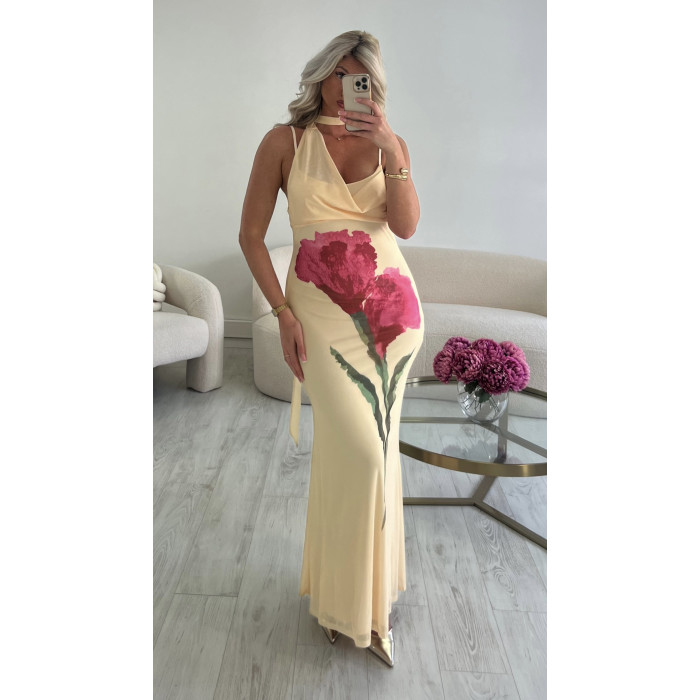 Robe tulle fleurs pastel