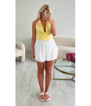 Jupe short gaz de coton blanche