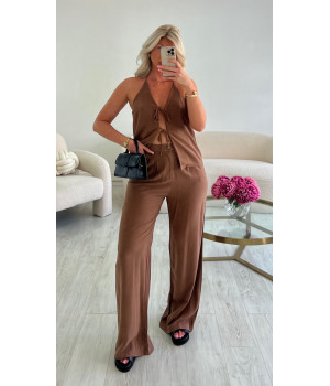 Ensemble lin marron