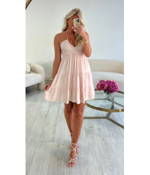 Robe coton rose