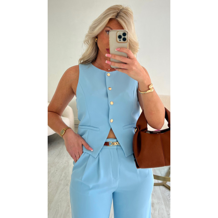Top boléro bleu