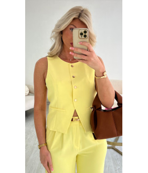 Top boléro jaune détails dorés
