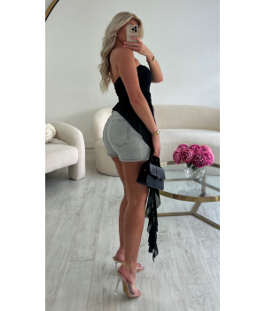 Top bustier noir