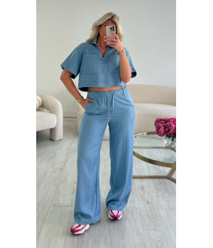 Ensemble casual denim bleu