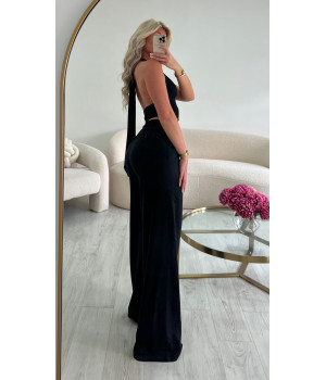 Pantalon lin extra long noir