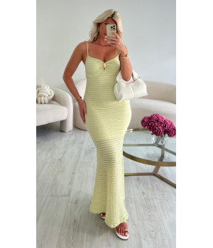 Sage dress with gold detail