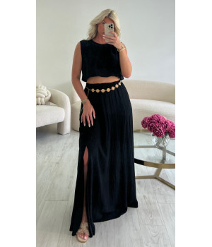 Long black skirt set