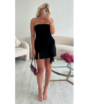 Top bustier dentelle noir
