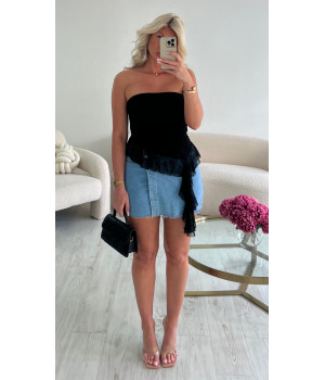 Top bustier dentelle noir