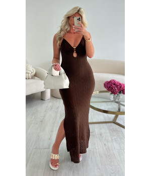 Robe chocolat anneau doré