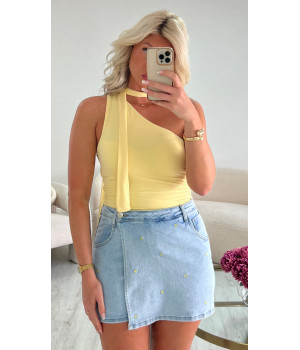 Top col jaune pastel