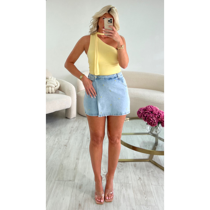 Jupe short denim marguerite