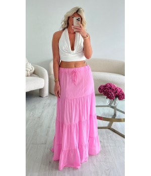 Jupe longue coton bonbon