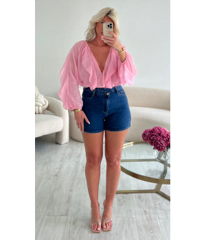 Short jeans asymétrie stretch