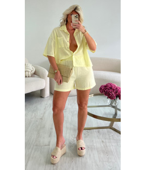 Ensemble short Lin jaune