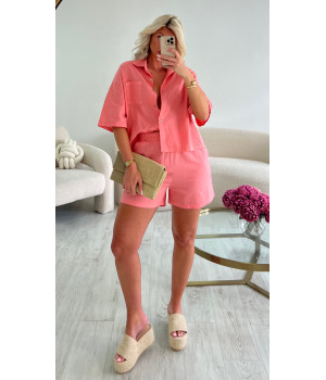 Corail linen short set