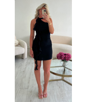 robe mesh fleurs noire