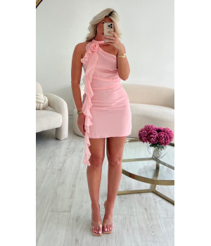 robe mesh rose poudré