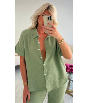 chemise coton kaki