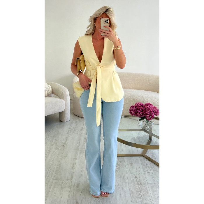 blazer jaune pastel