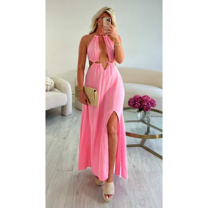 robe longue rose