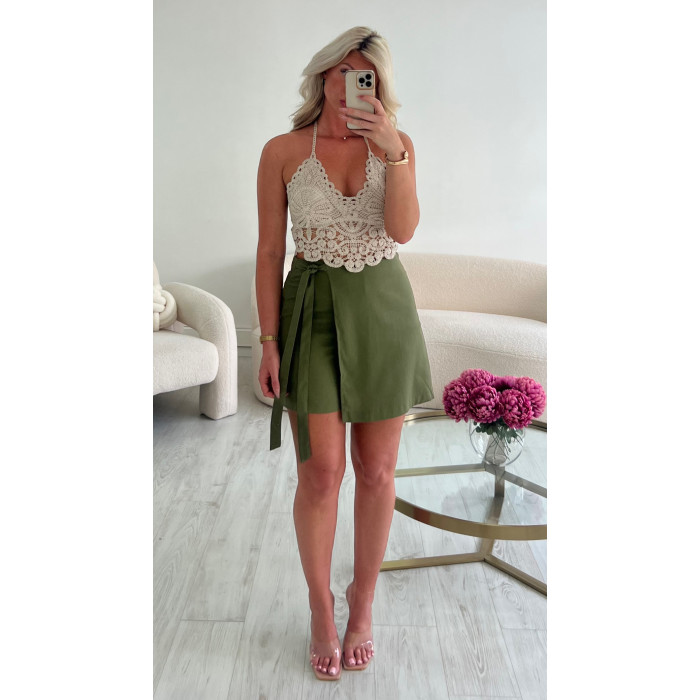 jupe short lin kaki