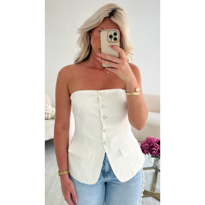 top bustier blanc