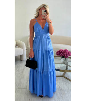 robe longue coton bleu