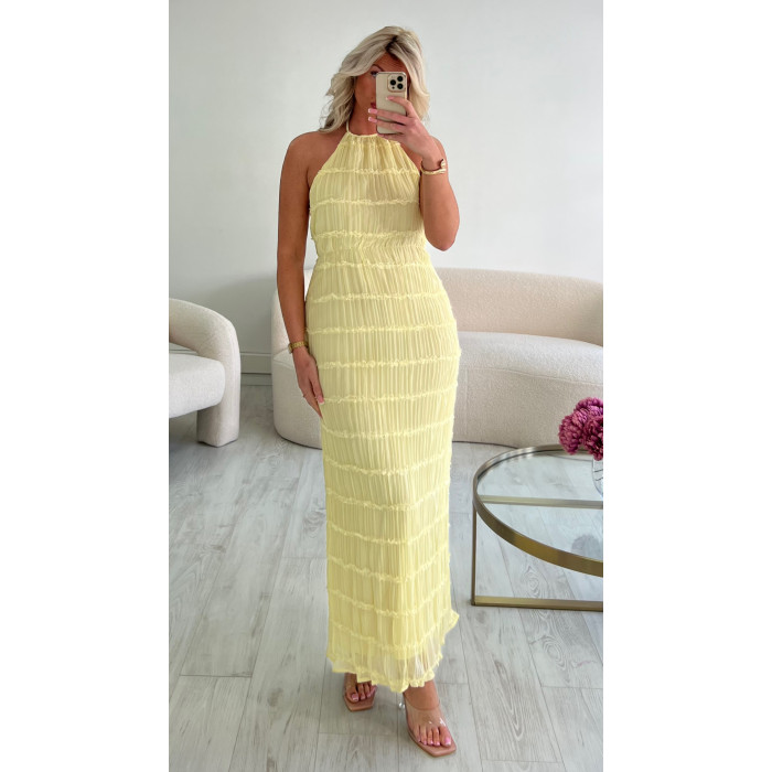 Robe jaune dos nu