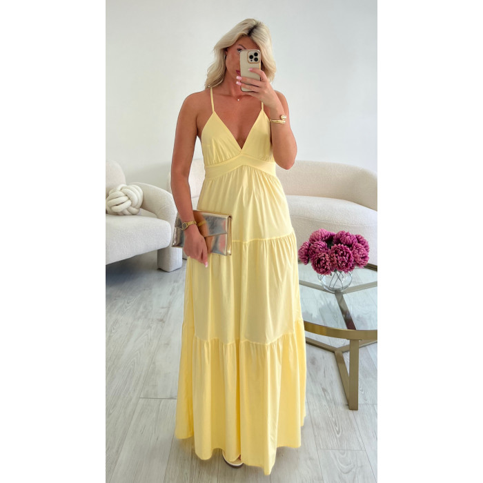 robe longue coton jaune