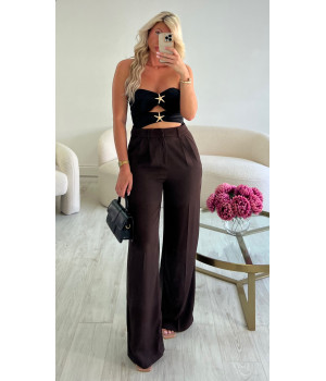 pantalon fluide marron