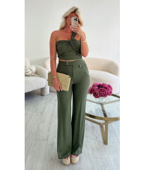 ensemble pantalon fluide kaki
