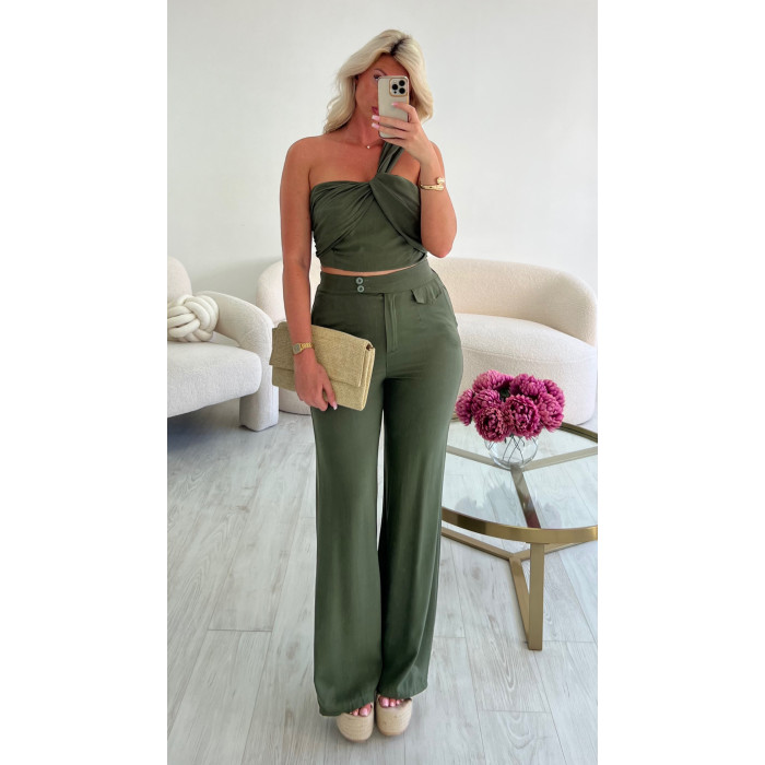 ensemble pantalon fluide kaki