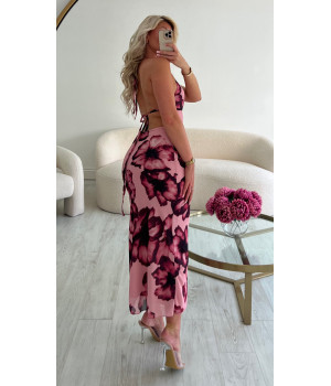 robe tulle dos nu rose