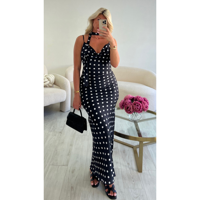 robe longue à pois