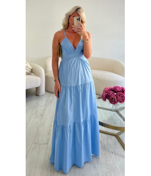 robe coton bleu