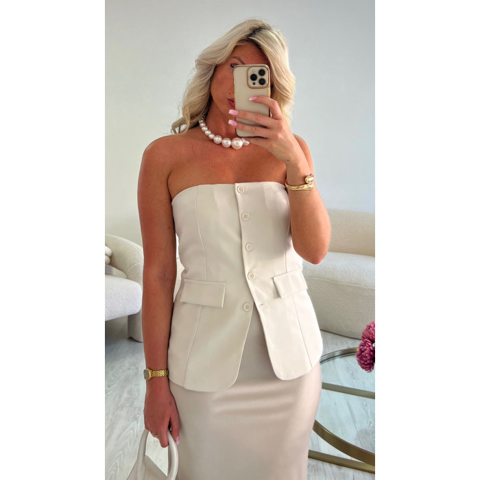 top bustier beige