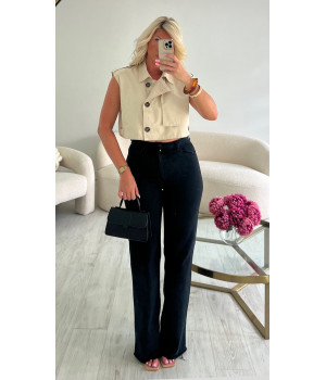 Veste sans manches beige