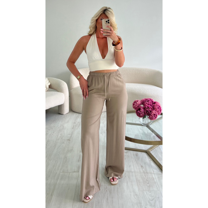 Pantalon lin standard mocca