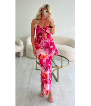Ensemble jupe longue rose
