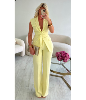 Sleeveless lemon fitted blazer