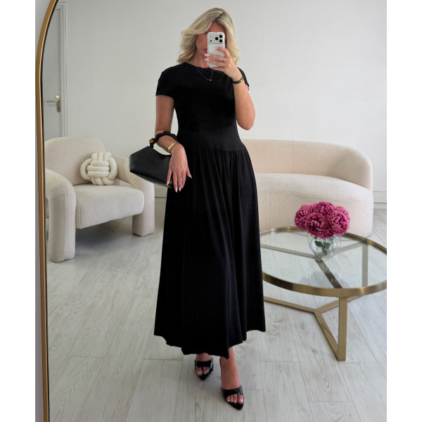 Robe t-shirt old money noire - DRESS DESIREE
