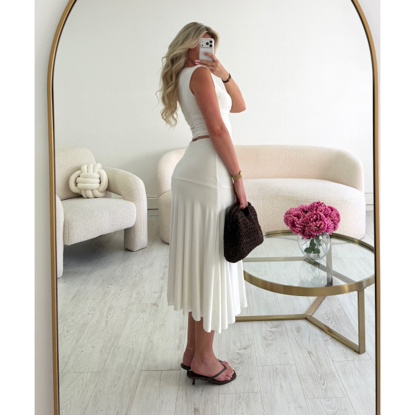 Ensemble jupe midi blanc - DRESS DESIREE